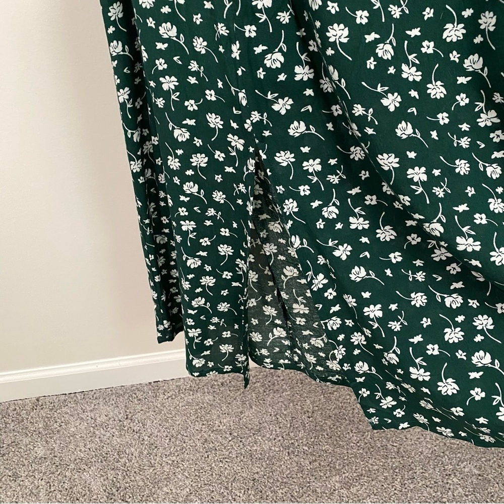Bohme Green & White Floral Midi Length Dress - Picture 8 of 12